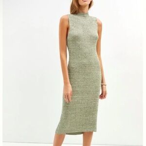 Anthropologie Daily Practice Green Ribbed Knit Bodycon Dress